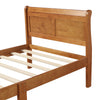 Wood Platform Bed Twin Bed Frame Mattress Foundation Sleigh Bed with Headboard/Footboard/Wood Slat Support