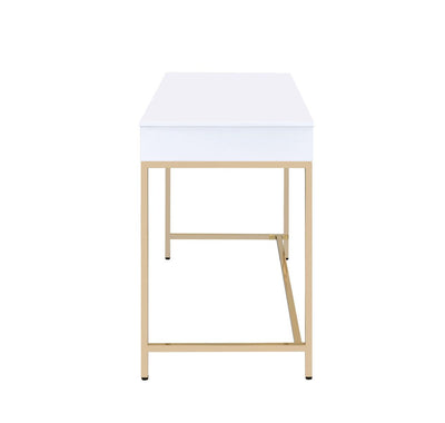 Ottey Desk in White High Gloss  Gold 92540