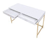Ottey Desk in White High Gloss  Gold 92540