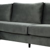 Sectional Sofa with Two Pillows, U-Shape Upholstered Black Velvet