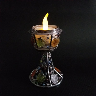 Handmade colored glass Tea Light candle holder by OMSutra
