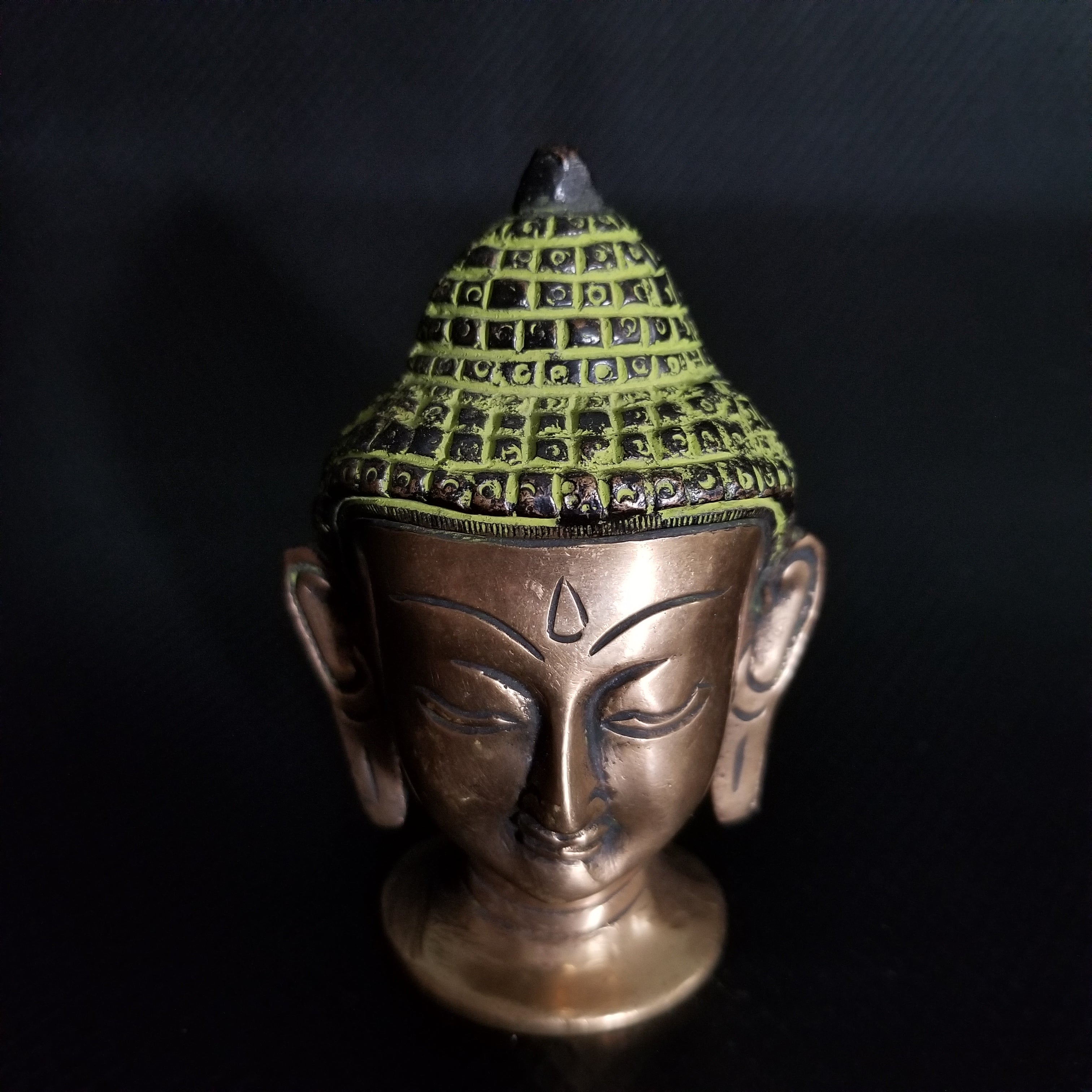 Lord Buddha Head Brass statue by OMSutra