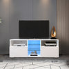 20 color LED Light, TV Stand Entertainment Center (White)