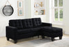 Earsom Sofa and Ottoman, Black Linen 56660