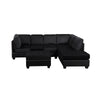 Reversible Sectional Sofa Space Saving with Storage Ottoman Rivet Ornament L-shape Couch for Small or Large Space Dorm Apartment