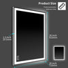 LED Bathroom Vanity Mirror Wall Mounted Adjustable White/Warm/Natural Lights Anti-Fog Touch Switch with Memory