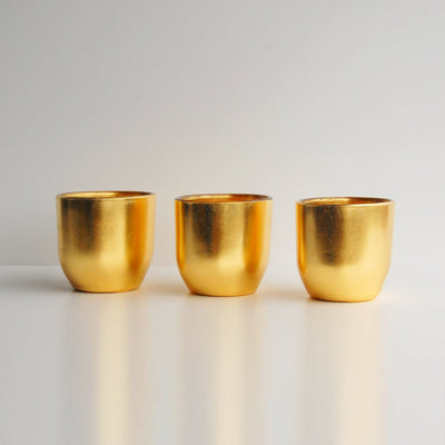 Set of 3 Greek Style Gold Vases by Blak Hom