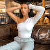 Land of Nostalgia One-Shoulder Women's Bandage Sexy Crop Tops by Land of Nostalgia