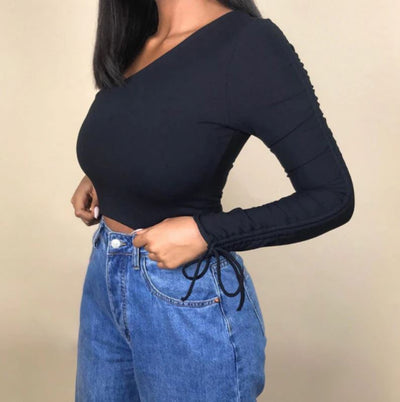 Land of Nostalgia One-Shoulder Women's Bandage Sexy Crop Tops by Land of Nostalgia