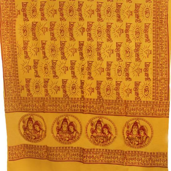 Hindu Meditation & Yoga  Prayer Shawl - Shiva, Parvati, and Ganesh by OMSutra