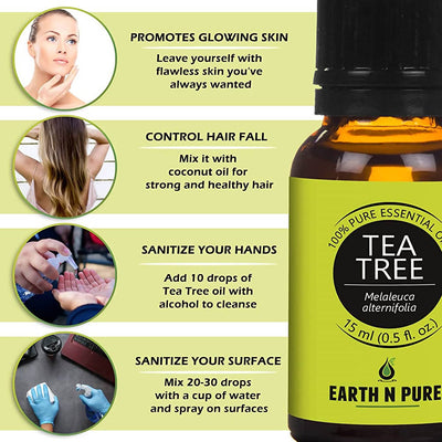 Earth N Pure Tea Tree & Lavender Essential Oils by Distacart