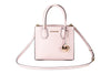 Mercer Medium Leather Messenger Crossbody Handbag (Powder Blush Solid) by Faz