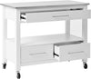 Ottawa Kitchen Cart, Stainless Steel & White 98330
