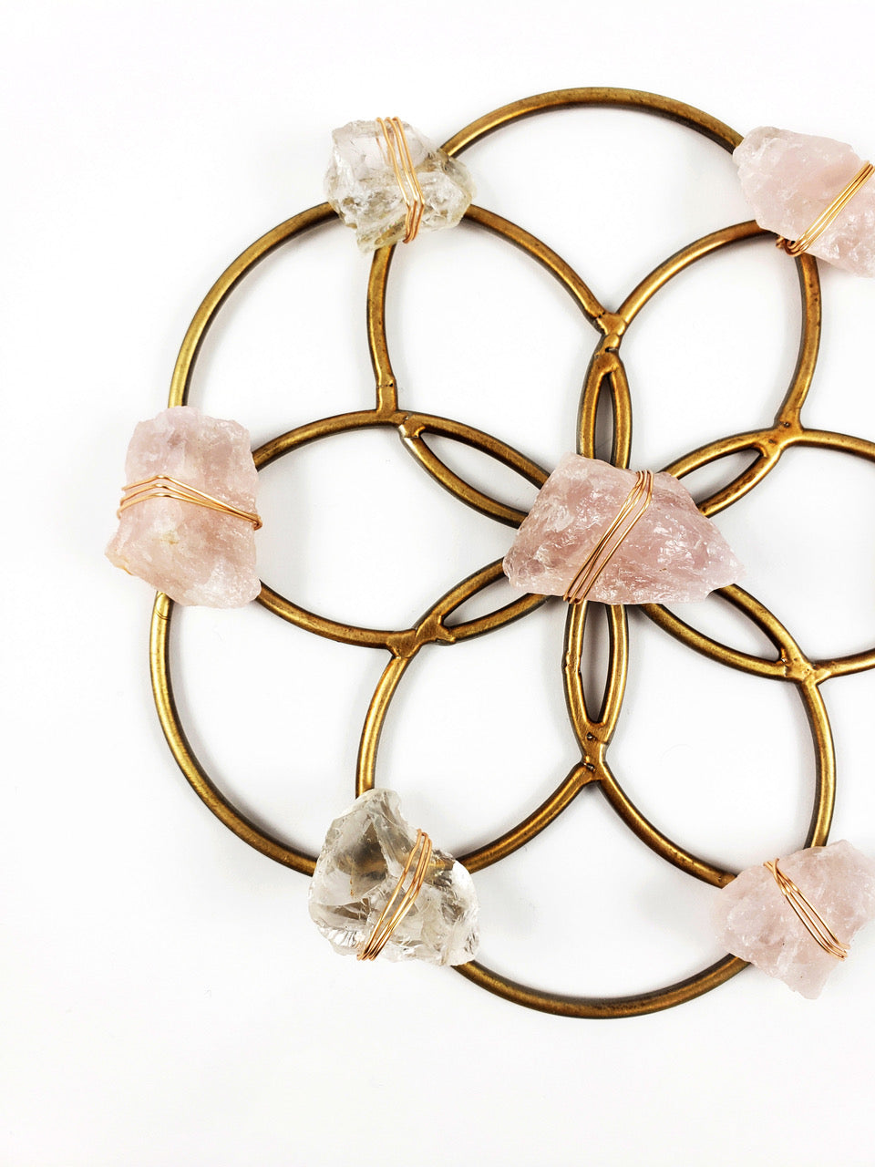 Small Flower of Life Crystal Grid - Rose Quartz and Quartz by Ariana Ost