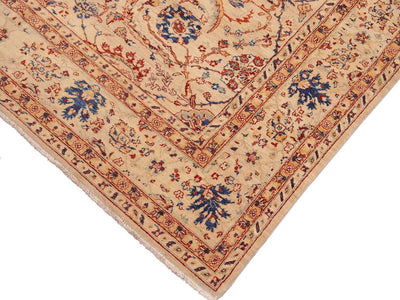 Oriental Ziegler Rolanda Tan/Blue Wool Rug - 8'0'' x 9'10'' by Bareens Designer Rugs