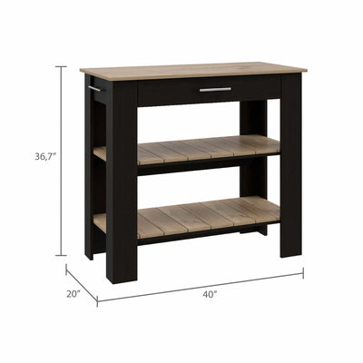 Brooklyn 50 Kitchen Island, Two Shelves, One  Drawer by FM FURNITURE