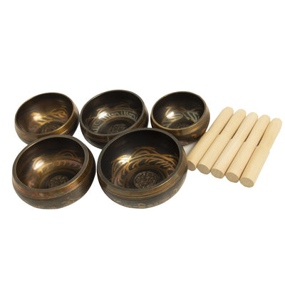 Tibetan Singing Bowl Set of 5 Meditation Sound Bowl