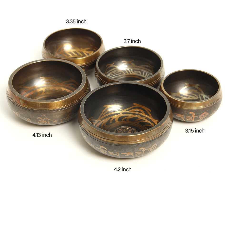 Tibetan Singing Bowl Set of 5 Meditation Sound Bowl