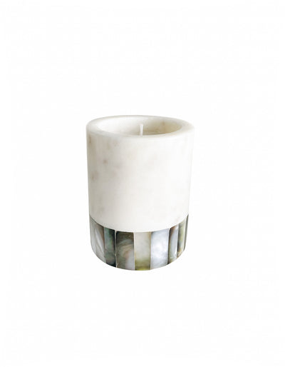 Grey Mother of Pearl Lavender Candle (Small) by Anaya