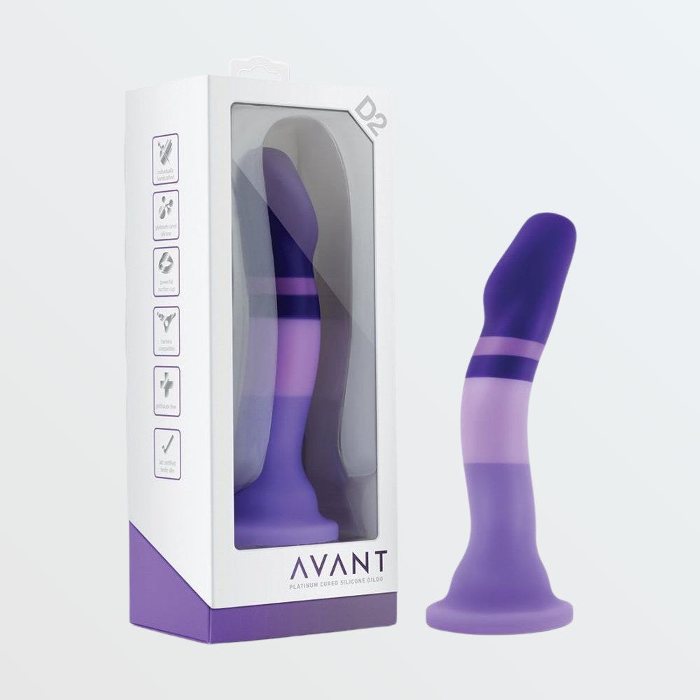 Avant D2 6" Non-Porous Silicone Dildo - Purple Rain by Condomania.com