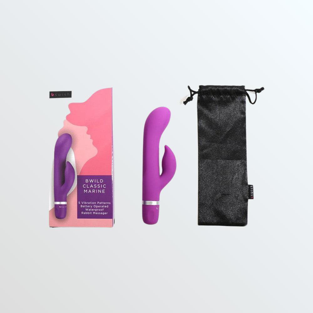 B Swish Bwild Classic Marine Rabbit Vibrator - Purple by Condomania.com
