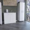 Safford 2 Piece Kitchen Set, Utility Sink Cabinet + Pantry Cabinet, White by FM FURNITURE