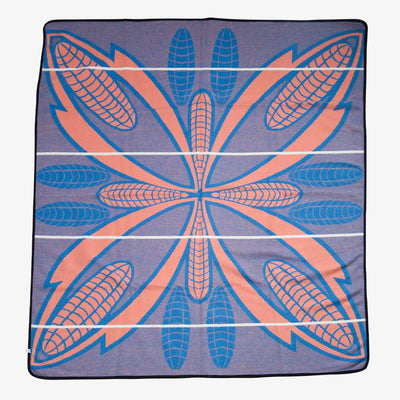 Basotho Wool Blanket - Cobalt/Salmon by Thula Tula
