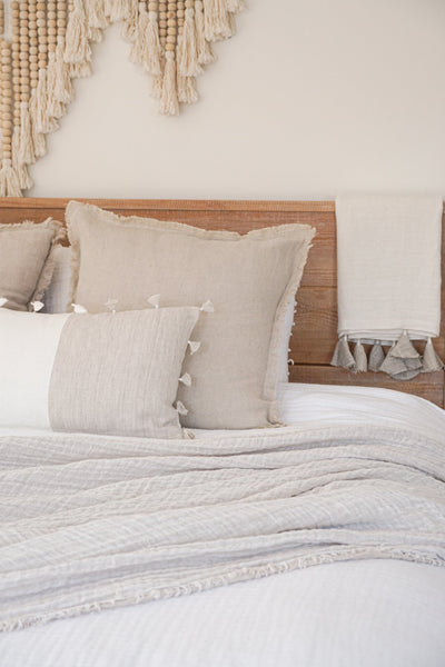 Beige So Soft Linen Pillows by Anaya