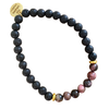 Black Lava Rock and Natural Rhodonite Bracelet by Urban Charm Marketplace