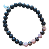 Black Lava Rock and Natural Rhodonite Bracelet by Urban Charm Marketplace
