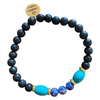 Black Lava Rock, Natural Sodalite and Turquoise Bracelet by Urban Charm Marketplace