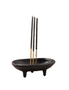 Black Cast Iron Smudge Pot Incense stick and cone Burner 4" L by OMSutra