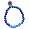 Blue Lava Rock and Frosted Blue Glass Bracelet by Urban Charm Marketplace