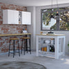 Austin 2 Piece Kitchen Set, Upper Wall Cabinet+Kitchen Island, White/Light Oak Finish by FM FURNITURE