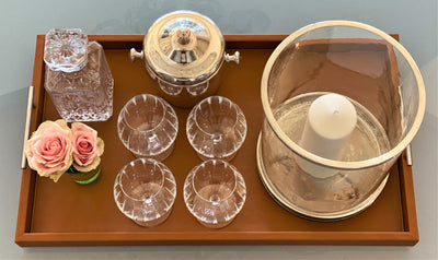 Pierre Hotel Tray | Hand Stitched Leather | Caramel by ONE PRIVÉ Home & Hotel
