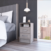 Philadelphia Nightstand, Two Drawers, Concealed Shelf by FM FURNITURE
