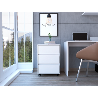 Vienna Three Drawers Adjustable Filing Cabinet, Roller Blade Glide