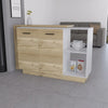 Aspen Kitchen Island, Two Concealed Shelves, One Drawer , Three Divisions by FM FURNITURE