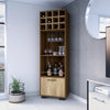 Aubree Corner Bar Cabinet, Twelve Wine Cubbies, Two Shelves, One Flexible Drawer by FM FURNITURE