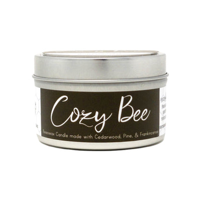 Beeswax Candle - Cozy Bee (with Cedarwood, Pine, & Frankincense) by Sister Bees