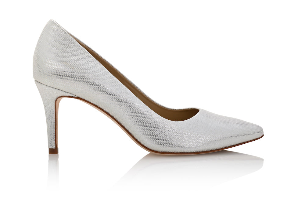 Deborah Silver Mesh Leather by Joan Oloff Shoes