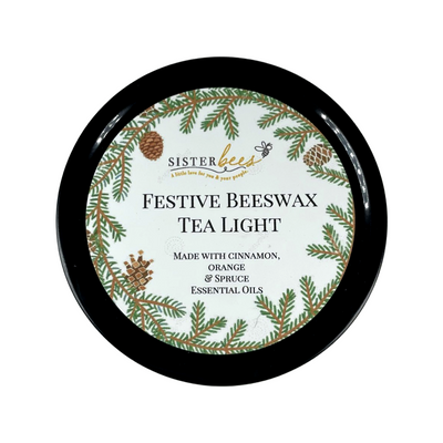 Festive Beeswax Tea Light by Sister Bees