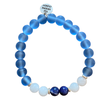 Frosted Glass, Lapis lazuli and White Jade Bracelet by Urban Charm Marketplace