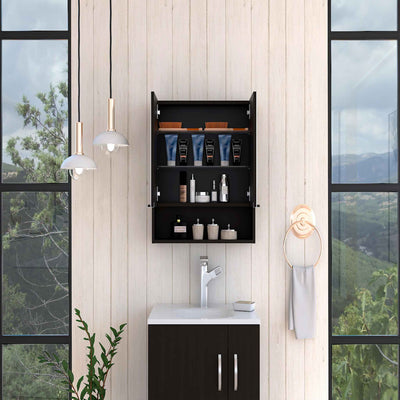 Ozark 24" Medicine Cabinet With Mirror, One Shelf by FM FURNITURE