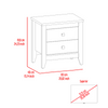 Breeze Nightstand, Four Legs, Two Shelves, Superior Top by FM FURNITURE