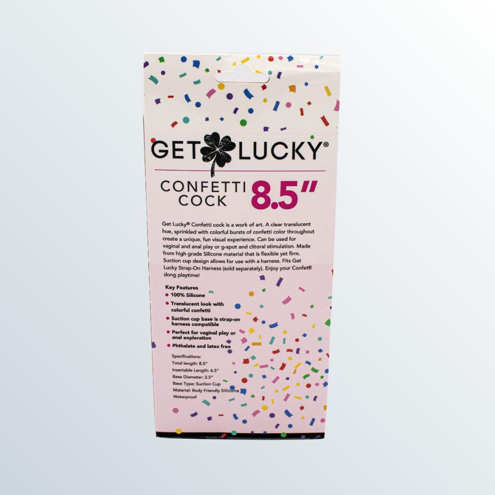 Get Lucky Confetti Cock 8.5" Silicone Dildo by Condomania.com