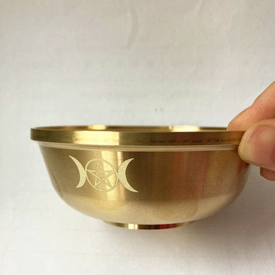 Altar Bowl Brass Ritual Tarot Gold Ceremony Moon Divination Astrological