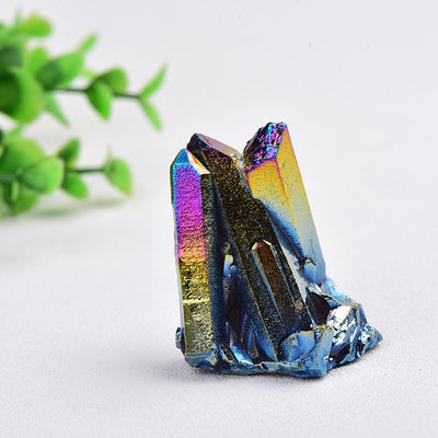1PC 100% Natural Crystal Quartz Electroplated Colorful Column