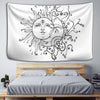 White Black Sun Moon Mandala Tapestry