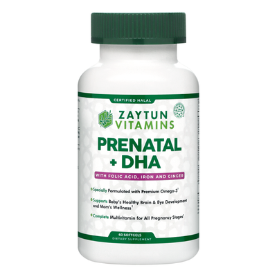 Halal Prenatal + DHA Multivitamin Softgels by Zaytun Vitamins